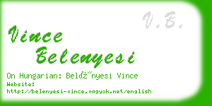 vince belenyesi business card